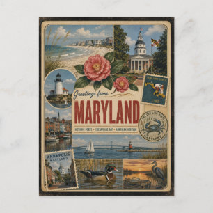 Carte postale de style vintage authentique du Mary