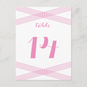 Carte postale de table déco moderne rose