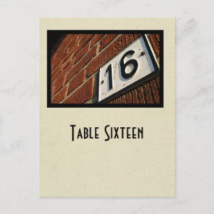 carte postale de table du numéro 16