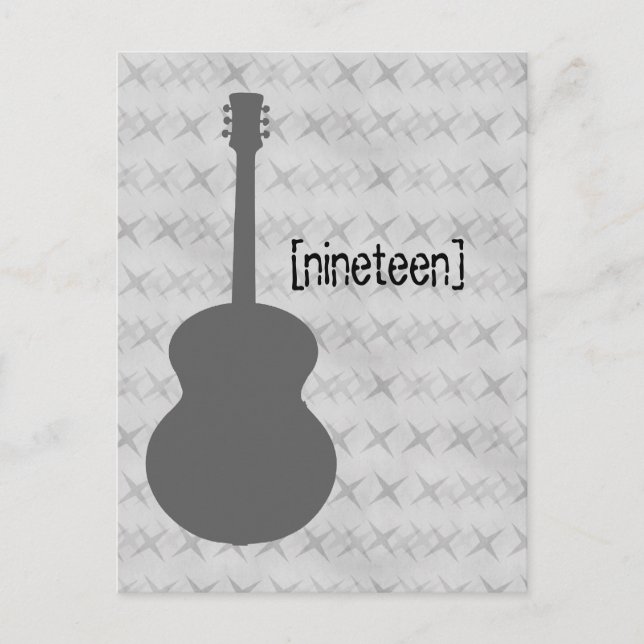 Carte postale de table grunge guitare grise (Devant)