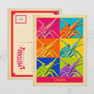 Carte postale de Tampa Floride Homard Vintage Pop