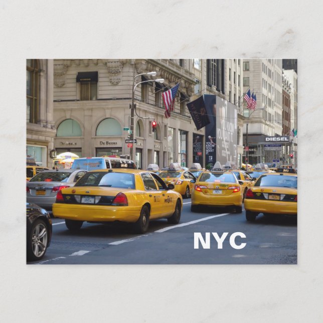 Carte postale de taxi NYC (Devant)