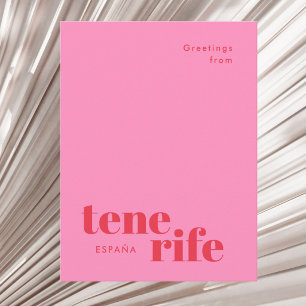 Carte postale de Tenerife Espagne typographie mode