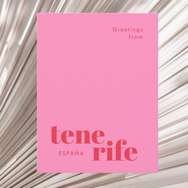 Carte postale de Tenerife Espagne typographie mode (Créateur téléchargé)