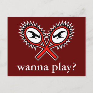 Carte postale de tennis d'attitude - Vous voulez j