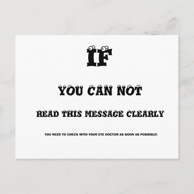 Carte postale de test oeil (Devant)