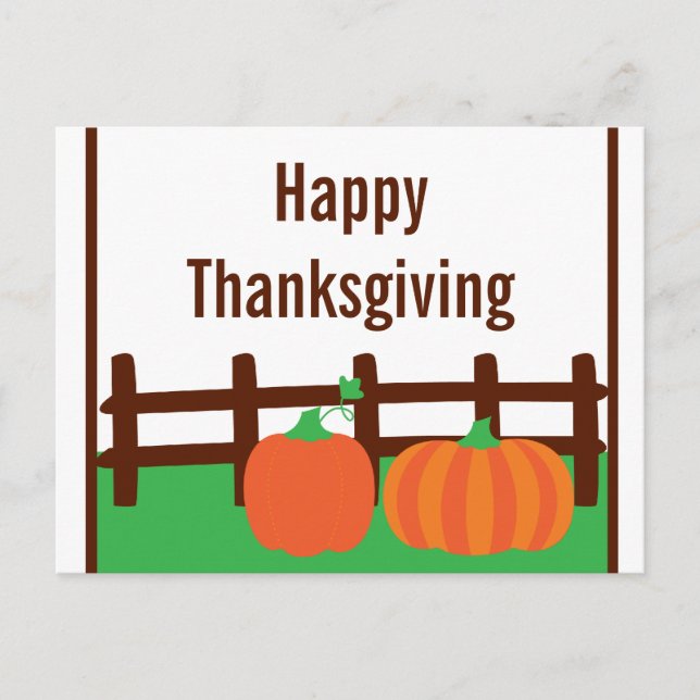 Carte postale de Thanksgiving Citrouille Automne (Devant)