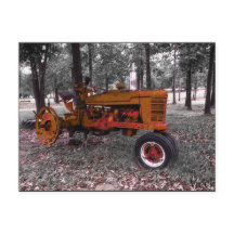 Carte postale de tracteur antique par Vibeli