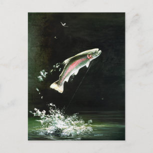 carte postale de truite arc-en-ciel