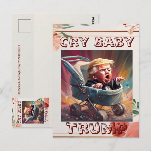 Carte postale de Trump Bébé pleurnicheur (Devant / Derrière)