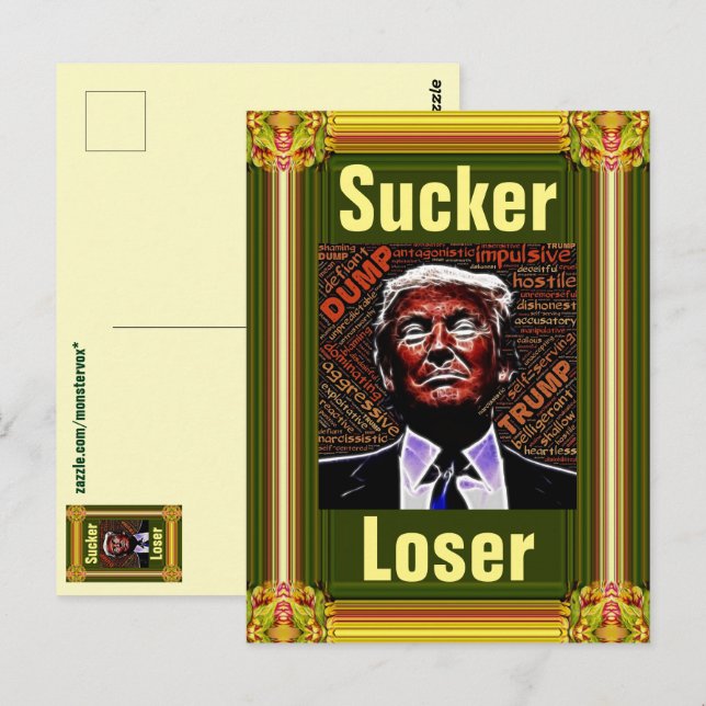 Carte postale de Trump Sucker/Perdant (Devant / Derrière)