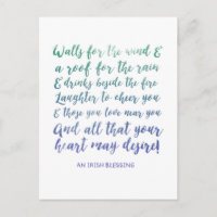 Carte postale de typographie aquarelle de bénédict