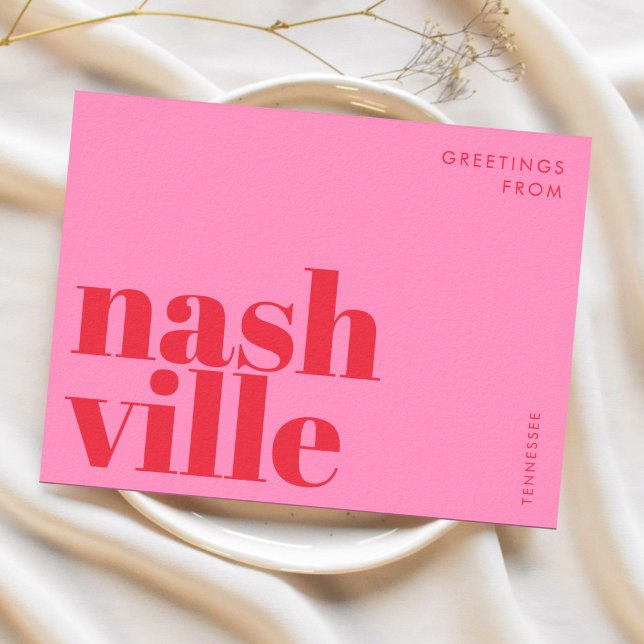 Carte postale de typographie Nashville Tennessee (Créateur téléchargé)