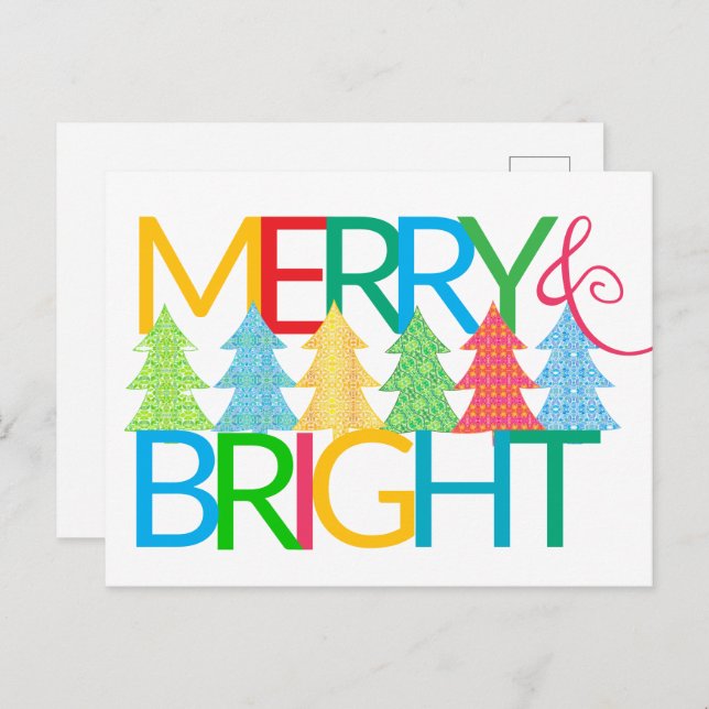 Carte postale de vacances aux arbres colorés (Devant / Derrière)