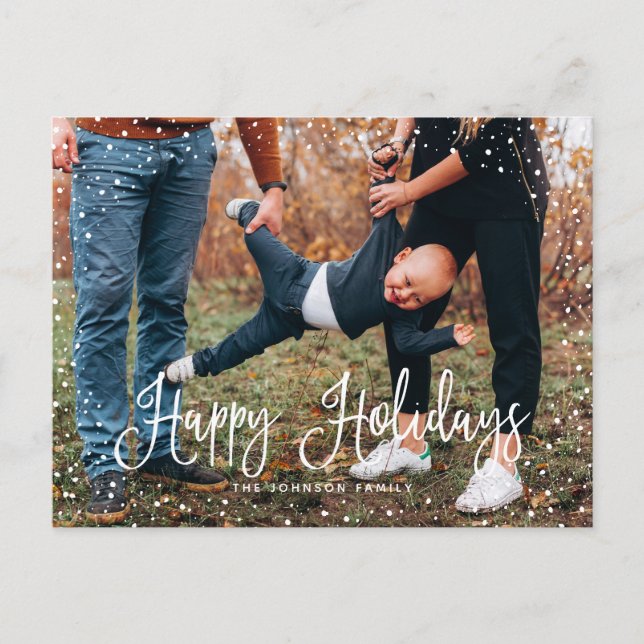 Carte postale de vacances avec photo de neige mode (Devant)