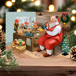 Carte postale de vacances d'atelier de Noël de Pèr