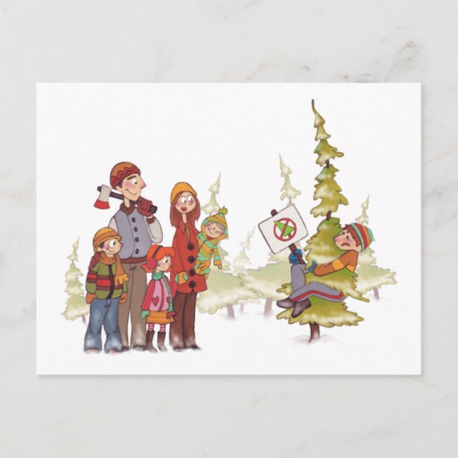 CARTE POSTALE de vacances de Hugger d'arbre de (Devant)