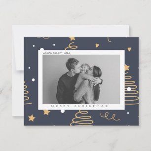 Carte postale de vacances de Noël minimale pastel