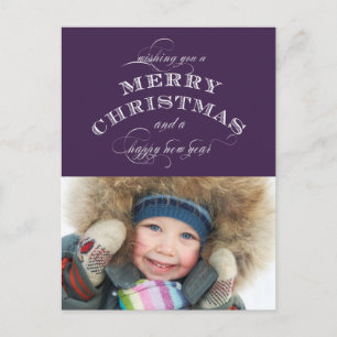 CARTE POSTALE DE VACANCES DE NOËL   VIOLET