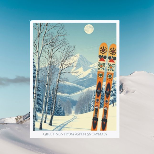 Carte postale de vacances de ski à Aspen Snowmass (Créateur téléchargé)