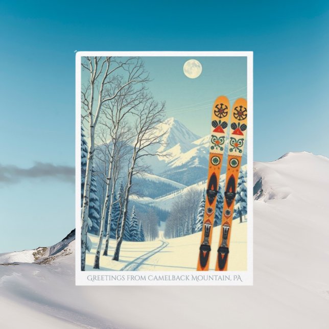 Carte postale de vacances de ski à Camelback Mount (Créateur téléchargé)