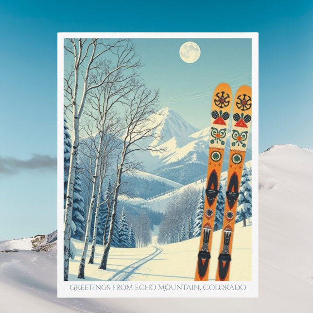 Carte postale de vacances de ski à Echo Mountain C (Créateur téléchargé)
