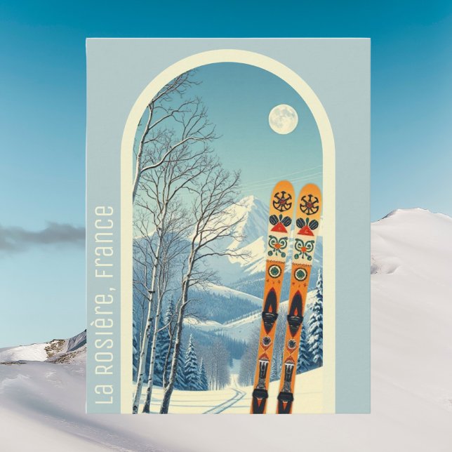 Carte postale de vacances de ski à La Rosière Fran (Créateur téléchargé)