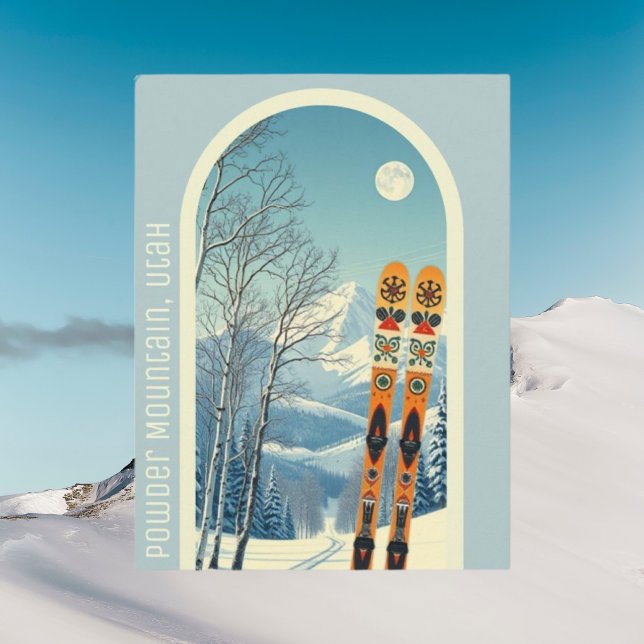 Carte postale de vacances de ski à Powder Mountain (Créateur téléchargé)