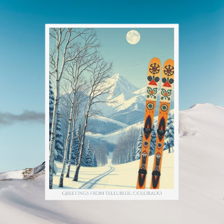 Carte postale de vacances de ski à Telluride Color