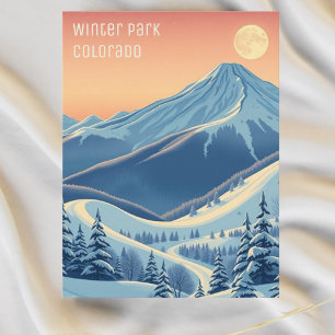 Carte postale de vacances de ski à Winter Park Col