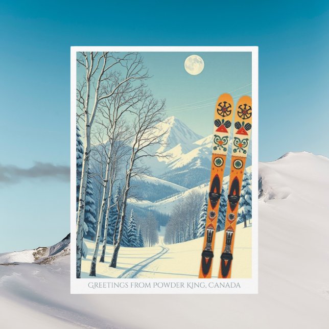 Carte postale de vacances de ski Powder King Canad (Créateur téléchargé)