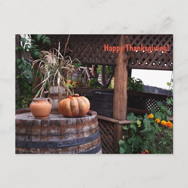 Carte postale de vacances de Thanksgiving rose rus (Devant)