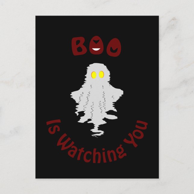 Carte postale de vacances d'Halloween | Boo vous r (Devant)