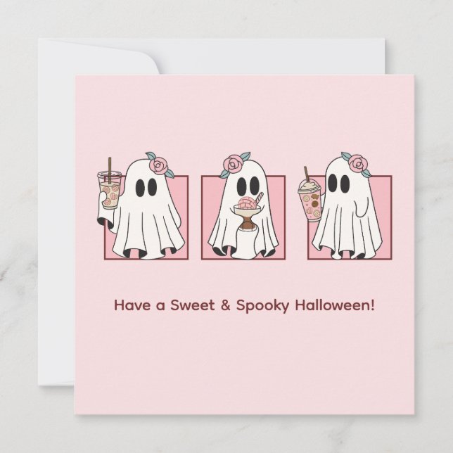 Carte postale de vacances d'Halloween mignonne et  (Devant)