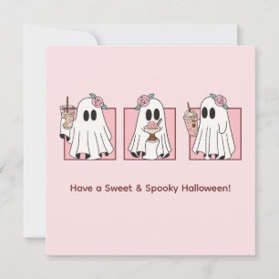 Carte postale de vacances d'Halloween mignonne et 