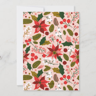 Carte postale de vacances d'hiver Poinsettia