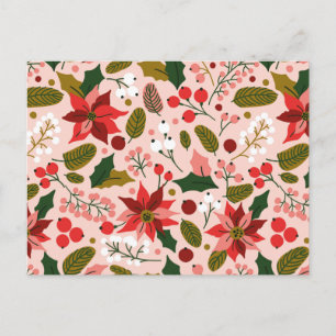 Carte postale de vacances d'hiver Poinsettia