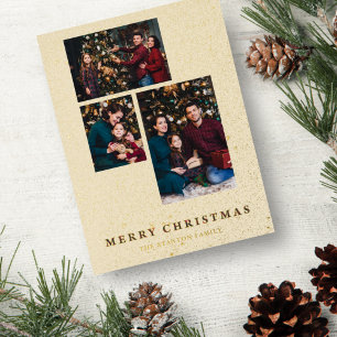 Carte Postale De Vacances En Aluminium 3 Photos Collage de Noël Joyeux Noël Tartan