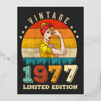 Carte Postale De Vacances En Aluminium 48 Ans Anniversaire 1977 Vintage 48e Anniversaire