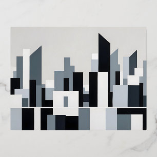 Carte Postale De Vacances En Aluminium Abstrait Cityscape Architecture moderne Arrière - 