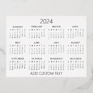 Carte Postale De Vacances En Aluminium ajouter votre propre texte personnalisé Calendrier