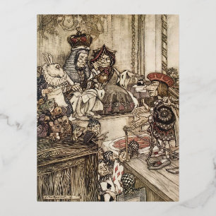 Carte Postale De Vacances En Aluminium Alice au pays des merveilles Arthur Rackham