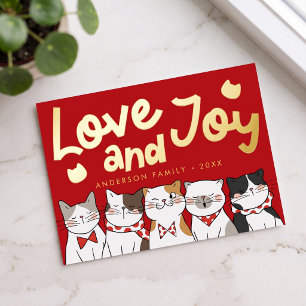 Carte Postale De Vacances En Aluminium Amour & Joie Moderne Drôle Mignons Chats qui chant
