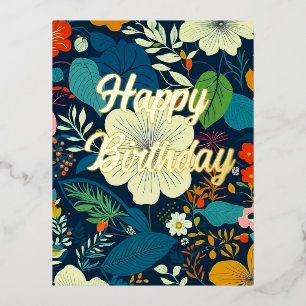 Carte Postale De Vacances En Aluminium Anniversaire Floral