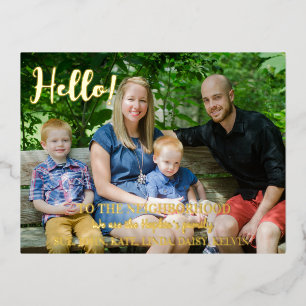 Carte Postale De Vacances En Aluminium Annonce Photo "Nous sommes nouveaux dans le quarti