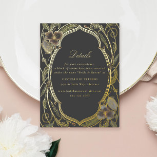 Carte Postale De Vacances En Aluminium Antique Floral Art Nouveau Mariage Gold Détails