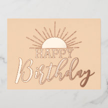 Apricot Joyeux Anniversaire Sunshine Rose Or