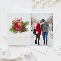 Aquarelle Boule rouge ornement photo Noël