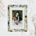 Carte Postale De Vacances En Aluminium Aquarelle Pine et cônes de pin Noël<br><div class="desc">JOY | Envoyez vos salutations de vacances chaleureuses avec cette carte postale de Noël personnalisable en feuille d'or. Il comprend des aiguilles de pin aquarelle, des feuilles d'eucalyptus et des pinecones. Personnalisez cette carte de vacances verdoyante en ajoutant vos détails. Cette carte postale de Noël personnalisée est disponible sur d'autres...</div>