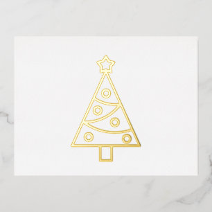 Carte Postale De Vacances En Aluminium Arbre de Noël Foil